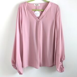 HAPTICS Blush Pink Poet Style Femme Statement sleeve Blouse M